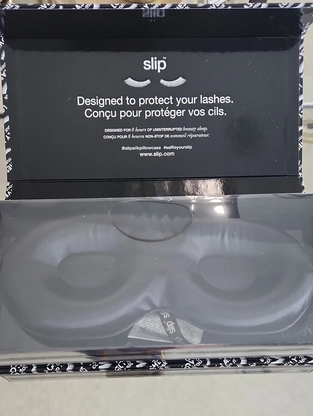 slip Black Lash-Protect Sleep Mask 100% silk.